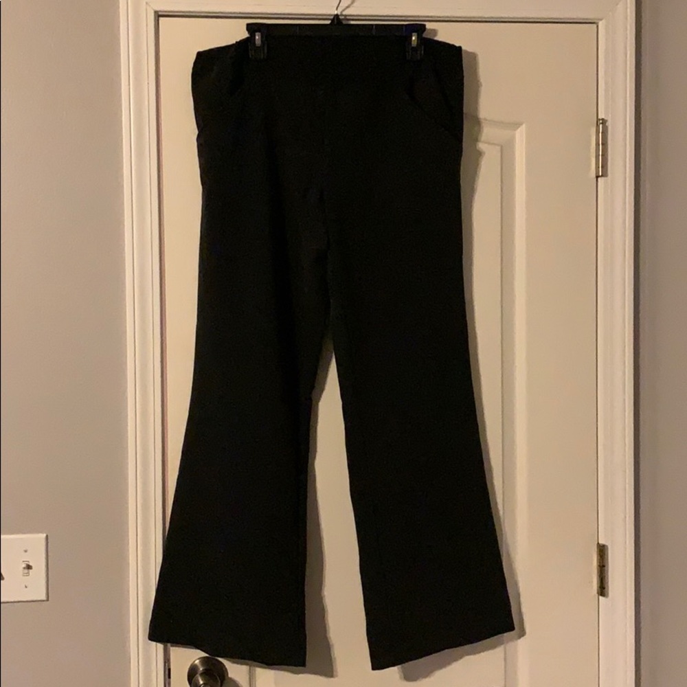 Gray maternity dress flare pants with pockets